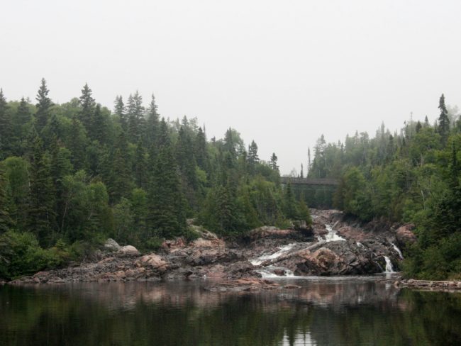 Waterfall into Lake Superior at Terrace Bay, Ontario.